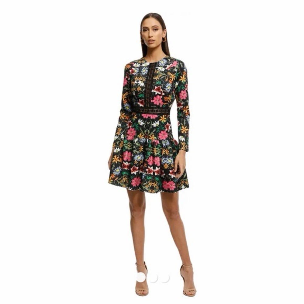 Alexia Ardmore  Floral Long Sleeve Fit & Flare Dress sz8
